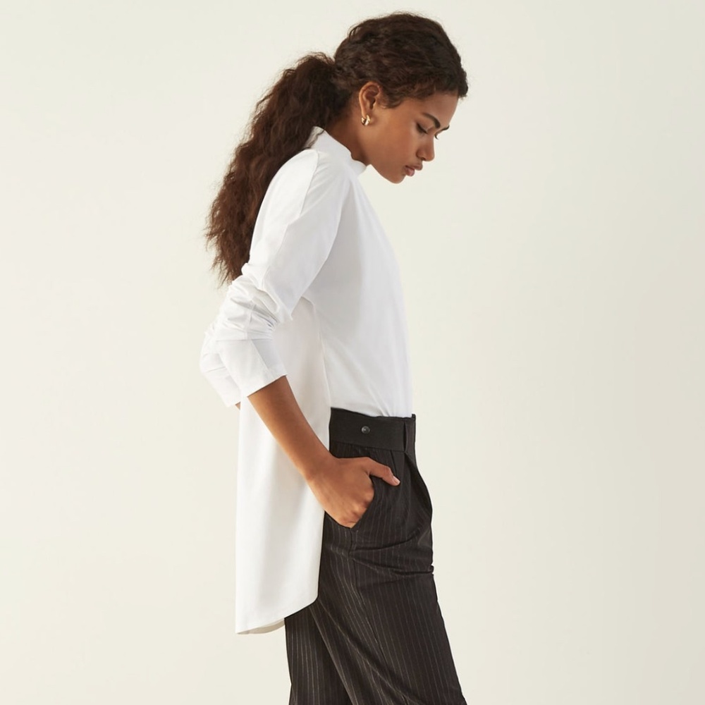 Aday Something Borrowed Top White Technical Silk … - image 6